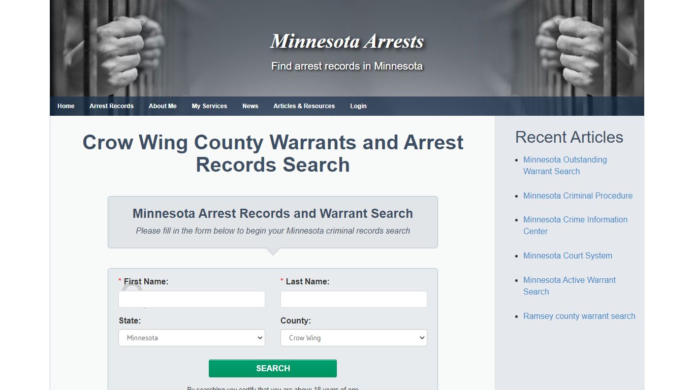 Crow Wing County Warrants and Arrest Records Search