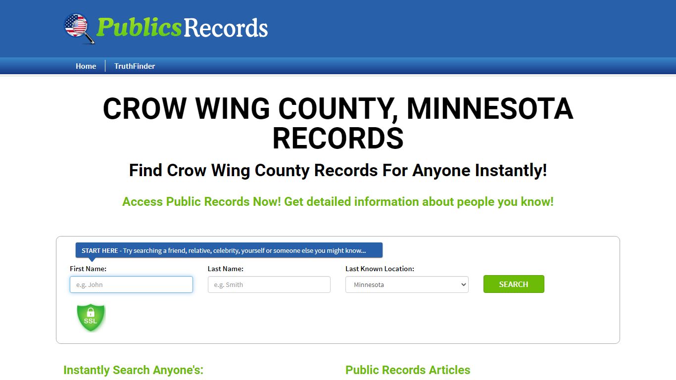 Find Crow Wing County, Minnesota Records!