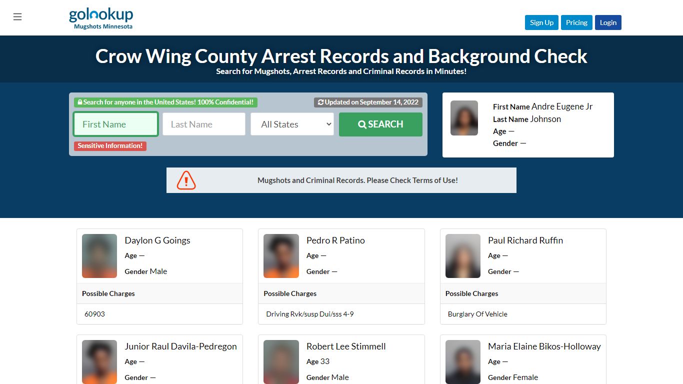 Crow Wing County Mugshots, Crow Wing County Arrest Records - GoLookUp